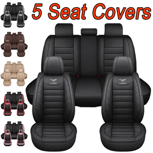 Full Coverage 5-Seat Car Seat Covers! Wear-resistant leather, suitable for all seasons, protects original seats and enhances interior texture, fits most sedans, SUVs and other vehicle models, Car Seat Protectors, Automotive Interior Cushion