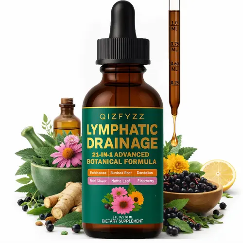 Natural Lymphatic Drainage Dietary Drops - 21-in-1 Premium Herbal Detox Supplements, Supports Cleansing, Swelling Reduction, Immune System & Metabolism for Fitness & Self Care (Echinacea, Dandelion, Nettle, Burdock, Calendula, Red Clover)