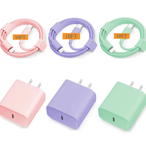 JOZASHON [MFi Certified] 20W Type C Fast Charging Block with 10FT USB C to Lightning Cable Compatible for iPhone 14/13/12/11 Pro Max/Xs Max/XR/X,iPad Purple for Electronic Smartphone and Cellphone