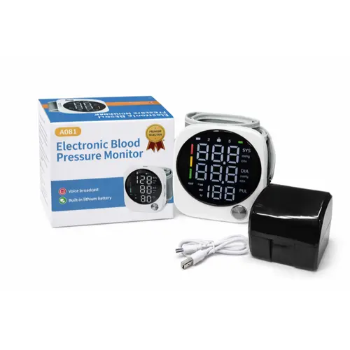 【2026 Upgraded】Rechargeable Wrist Blood Pressure  with LED Touch Screen, Voice Broadcast & 99x2 Memory — Accurate Home BP Tracking Made Simple