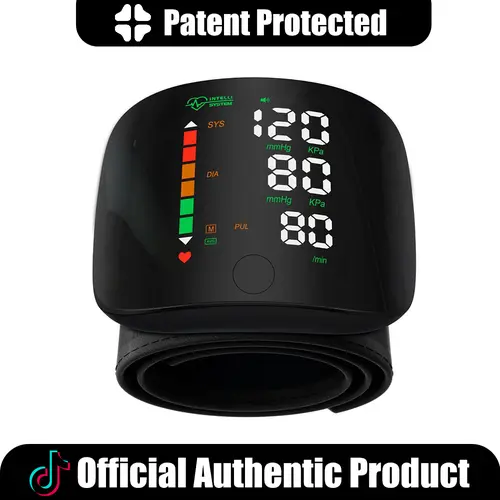Ziqing Digital Rechargeable Wrist Blood Pressure Monitor for Home Use - LED Display, Voice Broadcast, Touch Screen Cuff, 99x2 Reading Memory, with Carrying Case