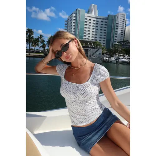 Stefania Polka Dot Top