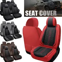 Full Set Leather Pickup Seat Covers for Chevy/GMC Silverado Sierra 1500 2500HD 3500HD Crew Cab 2007-2025, Waterproof Spillguard Front & Rear Full Coverage Protector for Truck Interiors, Car Accessories