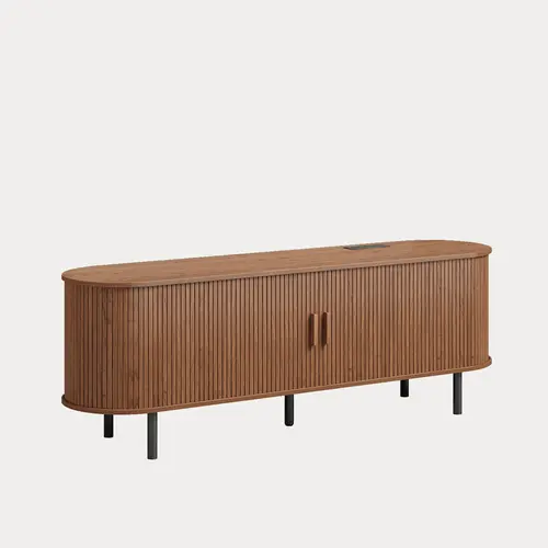 【Sliding Doors Design】ONBRILL 55" Gorgeous Fluted TV Stand for TVs up to 60 Inch, Modern Entertainment Center with Power Outlet & Adjustable Shelves Storage for Living Room, Media Console,Bedroom Furniture,Christmas Gift【SummerFinds】