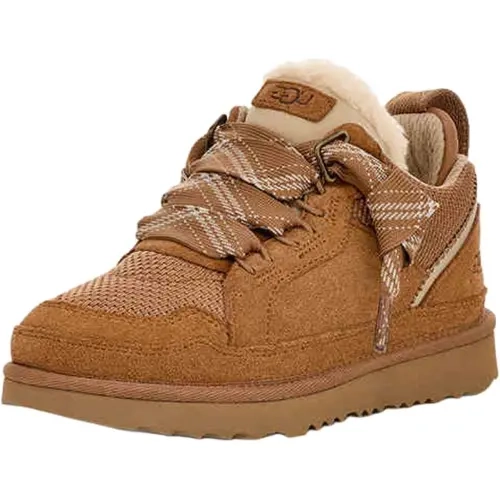 UGG Lowmel Unisex Kids' Slip-On Casual Trainers - Chestnut, Round Toe, Suede Upper, Sheepskin Lining, Comfy Footwear, Multi-Size, Runs Small - Size Up, US 13Y/14.5W, In Shoes
