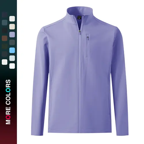 MAELREG Mens Fleece Jacket Water Resistant Performance Stand Collar Full Zip Lightweight Casual Jacket with 5 Pockets