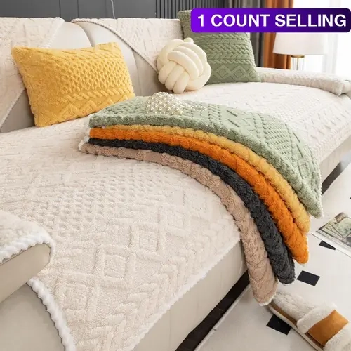 Solid Color Washable Sofa Cover, Non-Slip Sofa Slipcover, Soft & Comfortable Sofa Towel, Soft Sofa Protector, Sofa Couch Covers, Perfect for Living Room Protection