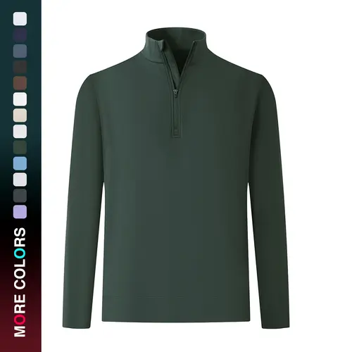 MAELREG Mens Fleece Lined Quarter Zip Pullover, Thermal Mock Neck Long Sleeve Golf Top, Warm Stretch Performance Sweatshirt Golf Apparel