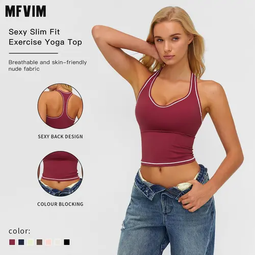 Women's Fitted Nylon Blend Athleisure Tank - Figure-Flattering, Backless Cut, Quick Dry, Seamless, Breathable Synthetics Training Vest, Athletic Style Activewear, Sporty Chic (Cold Wash Only, Do Not Dry Clean, All Seasons) for Yoga, Gym