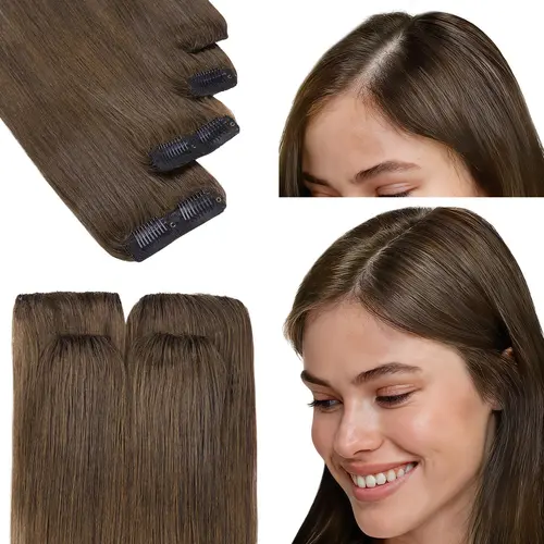 GOO GOO Scalp Hair Fill-Ins Clip-in Short Hair Extensions Remy Human Hair, Thinning Hair Fill-Ins Natural Look Volumizer for Women Straight Natural Summer Hair summer hairstyles #summerwins