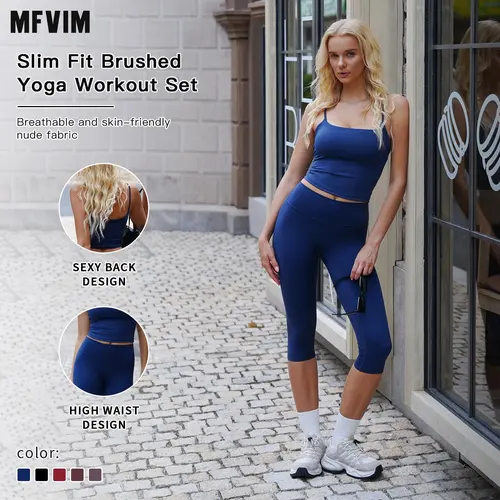 Two-Piece Set Women’s Solid Backless Camisole Tank Top & High Waisted Shorts Tracksuit Set, Sleeveless Spaghetti Strap Crop Top & Skinny Shorts, Ladies Sportswear for Indoor & Outdoor Wear, Gymwear,summerwins,travel essentials,camping essentials