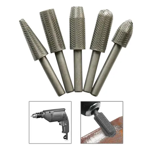 5PCS Woodworking Twist Drill Bit Set - 6mm (1/4in) Shank, Non-slip, Fast Grinding Speed, Drill Attachment, Essential Kit - Fits Most Small Rotary Tools, for Wood Carving, Model Engineering, Tools & Hardware Accessories