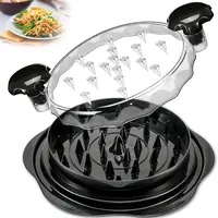summerwins Twist Chicken Shredder Slicer - Visible Chicken Breast Grinder, Anti-Skid Base Kitchen Tools, Cooking Tool with Lid for Barbecue, Ground Food (Elegant Black, Household Items)