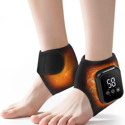 2PCS Cordless Ankle Heating Pads, Ankle Massager with Heat, Rechargeable Heated Foot Brace Wrap, 3 Vibration and Heating Modes, Auto Shut Off,back to school,back to school haul