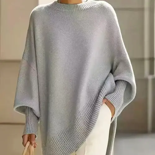 Relaxed Round Neck Long Sleeve All Season Pullover Knit Sweater, Casual Fashion Knitwear, Baggy Loose Oversized Casual Simple Basic Minimalist Versatile Lazy Style, Lightweight Pure Color Woolen Top, Elegant Comfortable Knitted Shirt, Womenswear Knitwear
