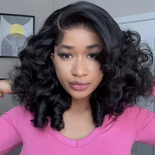 [New In 7x6 Wig] Menglle Hair 250% Density Ready to Go Glueless Bouncy Wave 7x6 Pre Cut Lace Front Wig Spiral Curl Human Hair Wigs With Middle Part Lace Closure Wig#tiktokshopbacktoschool