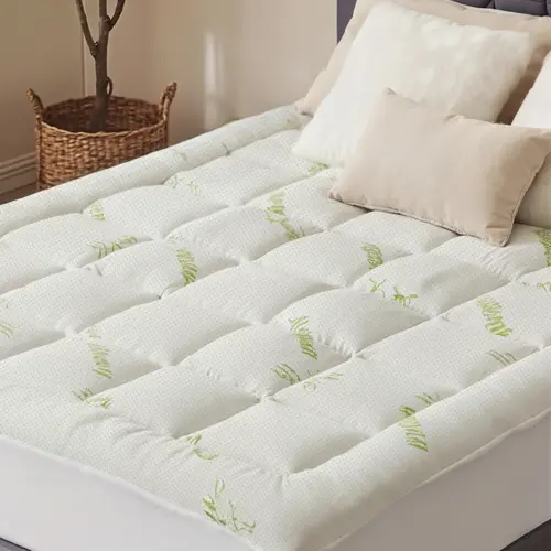 Bamboo Viscose Ultra-Soft Thick Mattress Protector - Soft Mattress Pad, Durable Breathable Bedding Cover, Box-Style Deep Pockets Design, Multi-Size for Hot Sleepers, Mattress Topper