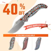 While Supplies Last | Vosteed Naga EDC Folding Pocket Knife - 3.47" S35VN Stonewash Blade - Top Liner Lock, Bamboo Micarta/Micarta Handle - Camping, Hiking, Outdoor, Utility Knife - Everyday Carry Gift for Men & Dad
