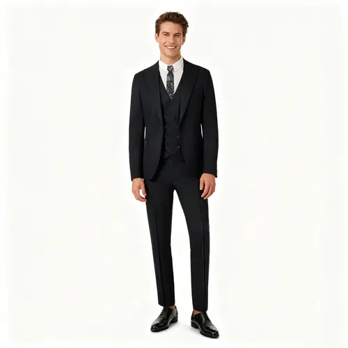 Men's Slim Fit 3-Piece Suit Set with Tie | Modern Tailored Groom Tuxedo Blazer,YND Vest & Pants for Wedding, Prom & Business