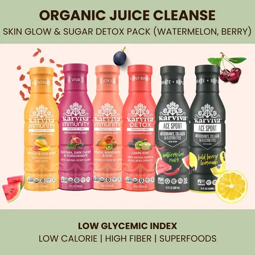 Karviva Organic Juice Variety Pack, Natural Plant-Based Fruit and Vegetable Beverage, Traditional Herb-Inspired Blends, No Added Sugar, Ready-to-Drink Juice, Mixed Fruit Flavors, 6-42 Bottles, 12 fl oz Each