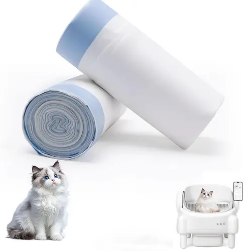 Cat - Litter - Bags 40-60 Pack Heavy Duty Waterproof Drawstring Liners for Automatic Litter Boxes Advanced Odor Control Easy Installation