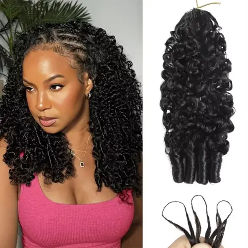 Burmese Curly Crochet Hair Natural Black Braiding Hair Bundles 50g/Pack Knotless Invisible Crochet Hair Extensions