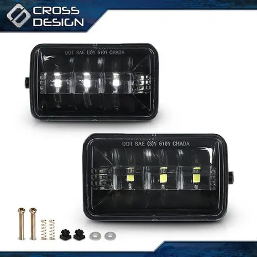 CROSSDESIGN Front LED Fog Lights - OEM Replacement Auxiliary Driving Lights, Pair Set for 2015-2020 Ford F150, 2017-2019 F250 F350 Super Duty, Left+Right Truck Mod Night Driving Vehicle Accessory
