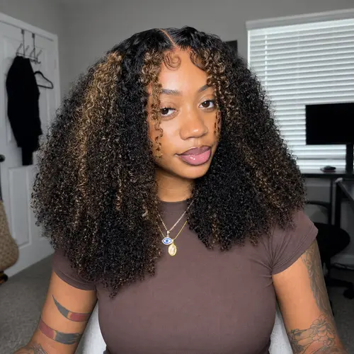 [Summer Colored Wig] MENGLLE 4C Baby Hair Kinky Curly 7x6 Pre Cut Lace Front Wig 200%/250% Density Wear and Go Glueless Human Hair Wigs Beginner Friendly#tiktokshopbacktoschool