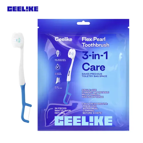 CEELIKE Flex Pearl Toothbrush - Portable Travel Design for Daily & On-the-Go Oral Care