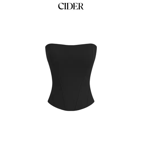 Cider Bandeau Curve Hem Zip Through Tummy Control Corset Shapewear