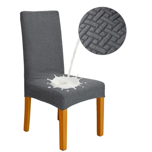Waterproof Elastic Chair Slipcover, Full Slip-On Stain-Resistant Protector for Dining Room-Office Use, Stretch Option, Fits Most Chairs, Fast On/Off, Universal Fit