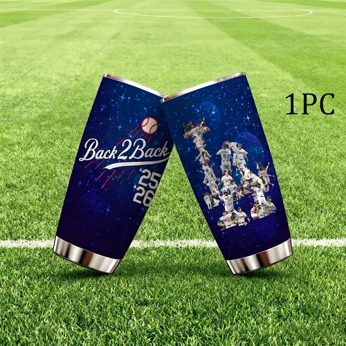 1 Pc 20oz double wall stainless steel vacuum cup, Insulated Water Cup, Tumbler, Travel Mugs Insulated For Hot And Cold, leak proof insulated mug, keeps hot 12 hours and cold 24 hours, baseball back to back design, gift for women and men, baseball fans