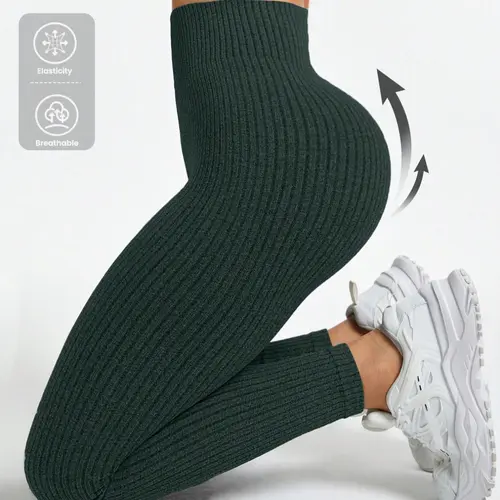 Women's Seamless High Waisted Butt-Lifting Sports Stretch Leggings, Tummy Control Yoga Pants, Breathable Elastic Activewear for Running, Hiking and Gym
