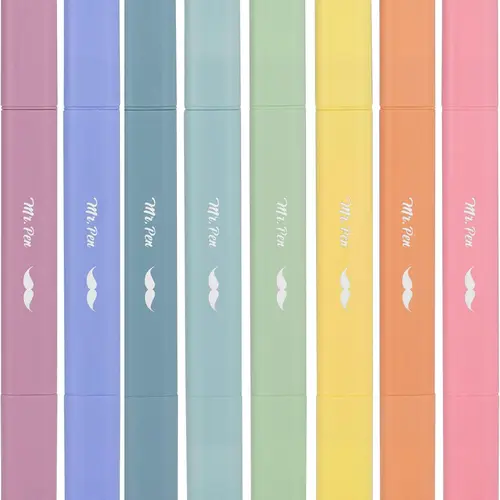 Mr. Pen- Aesthetic Dual Tip Bible Highlighters, No Bleed Through Assorted Color, 8pcs, Cute Highlighter Dual Tip for Journaling Supplies and School Accessories