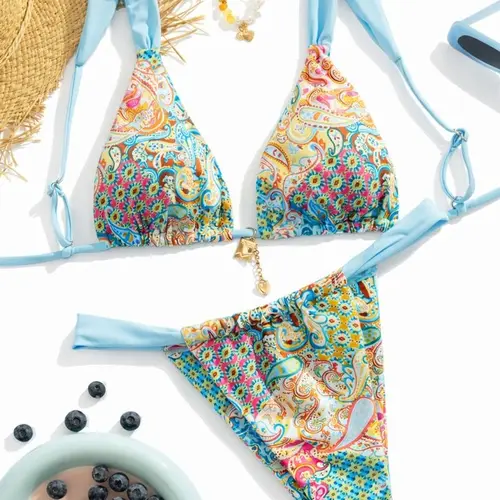 PEPPERMOLLY 2026 Trending Women's 2-Piece Swim Set - Adjustable Shoulder Strap Triangle Top & Bottoms - Beach Style Bikini for Pool, Woman 2 Piece Set