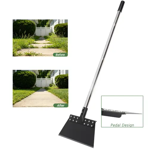 【Toolupgrade】CKLT 65 in Multifunctional Garden Flat Shovel with Adjustable Long Handle for Weeding, Lawn Maintenance, Yard Cleaning,Ice Removal and Snow Removal