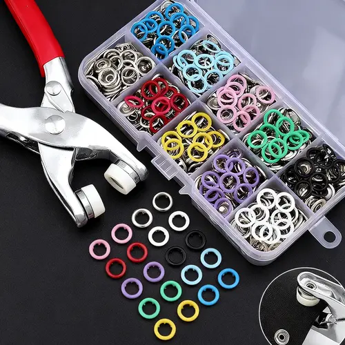 Sturdy 5-Prong Metal Snap All-In-1 Fastener Kit with High-Hardness Manual Press Pliers, Sewing Tools, Sewing Accessories and Supplies, Crafting Tool for Sewing DIY