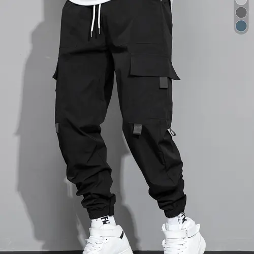 pocket sweats Men's Multi-Pocket Jogger Work Pants with Drawstring Waistband Durable Casual Tactical Style for Daily Commuting & Outdoor Activities  Customized  Trouser cargo pants for men
