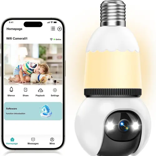 Hawkray Socket Digital Security Camera - 5G & 2.4GHz Wi-Fi, Motion Sensor Detection & Tracking, Real-Time Alerts, 2-Way Audio, Easy Installation, App-Controlled Protection, Smart Home Gadgets, Indoor/Outdoor Use, Home Security