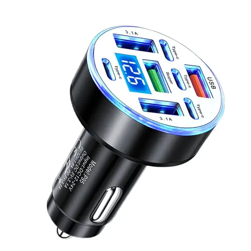 8 Port Car Charger Cigarette Lighter Adapter,Upgraded Car Charger Adapter with 66W USB Fast Charging & Voltage Monitoring,12/24V Cars Cigarette Lighter USB Chargers & Type-C Chargers