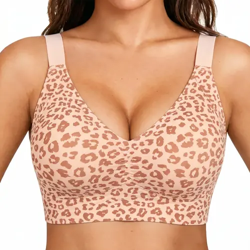 VRCOMFY Women Wirefree Bras Full Coverage No Underwire Everyday Bras – Comfortable Wireless Jelly Bra with  Push  up Adjustable