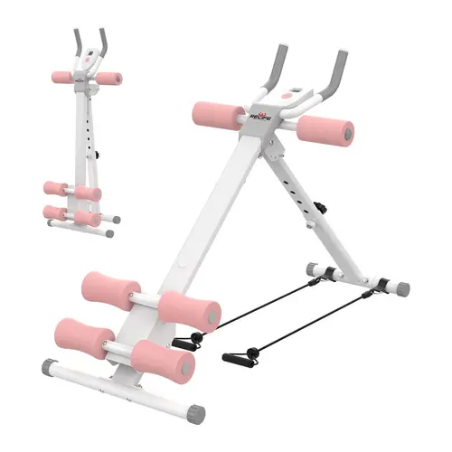 RELIFE Adjustable Ab Workout Machine - Foldable Heavy-Duty Steel Space Saver Home Gym Equipment, Abdominal Core Trainer with LCD Display, 440 lbs Capacity Gym & Workout Equipment