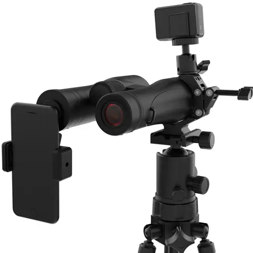Binocular Tripod Mount Adapter with Adjustable Aluminum ARCA Secure Clamp, Sturdy Durable Alloy Body, Waterproof, Rust-Proof, Lightweight, 1.02"-2.52" Diameter Universal Fit for Vortex Zeiss Leica Birdwatching & Astronomy Telescopes (with Scratchsafe Pad)
