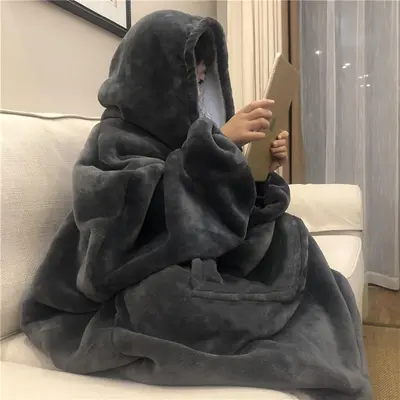 Bohemian Style Oversized Hoodie Throw Blanket - Super Soft Reversible Fleece Sweatshirt, Kangaroo Pocket, Machine Washable Warm Loungewear for Daily Relaxation, Blanket Throw, Throw Blankets