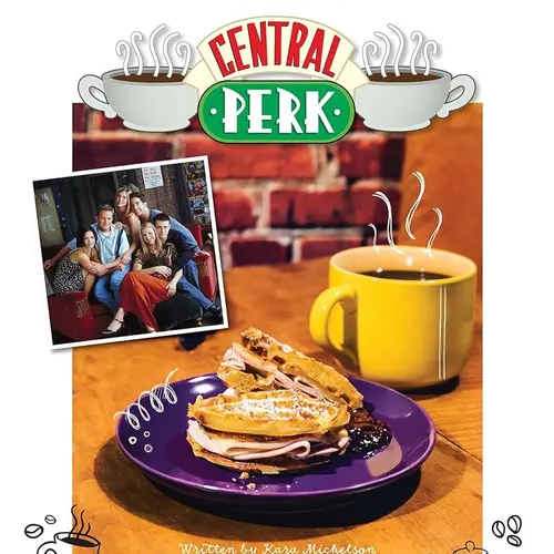 Friends: The Official Central Perk Coffee Shop Hardcover Baking Cookbook - Insight Editions 90s Sitcom Themed English Book with 50+ Baked Recipes (Cookies, Pancakes, Dinners), Kitchen Tips, Full-Color Stills, Quotes & Hardcover Keeps Its Coffee Shop Charm