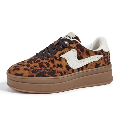 LUCKY STEP Women's Suede Platform Chunky Sports Shoes - Low-Top Athletic Casual Trainers with Thick Rubber Gum Sole for Walking, Back to School, Preppy Streetwear Fashion Footwear
