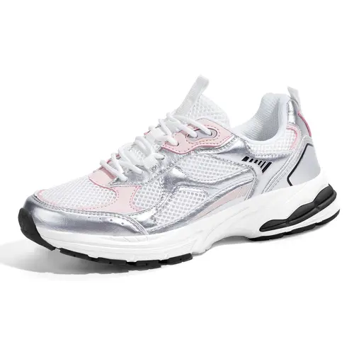 LUCKY STEP Women's Low Top Platform Chunky Mesh Fabric Lightweight Athletic Sneakers - Casual Walking, Running Trainers, Sporty Chic Shoes Back to School