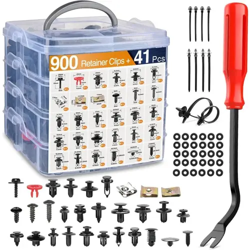 Upgraded 941-PCS Ultimate Car Clip & Bumper Repair Tool Kit, Corrosion-Resist Universal Plastic Rivet Fastener Clips with Expansion Lock, Organized Box for Mechanic Use