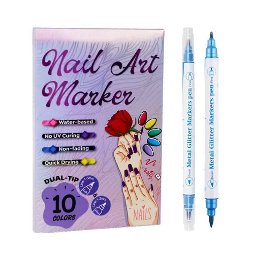 10-Color Acrylic Paint Nail Doodle Pen, Quick Drying Dot Stitching Nail Art Pen for Home and Salon DIY,kids stuff for girls-Nail Care Cutics Manicure Polish Cosmetic#Summervibes