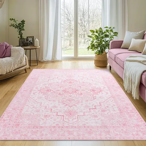 【Back to School】【Moving Season】EIKIONE Bohemian Distressed Rug Non-Toxic Soft Anti-Slip Sizes 4x6-10x14 for Bedroom Living Room Nook Waterproof Stain-Resistant Easy Clean Distressed Geometric Boho Decor Solid Craftsmanship US Fast Shipping After-Sales